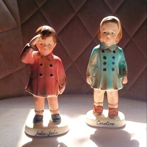Vintage INARCO John John & Caroline Kennedy Mourning Figurine Set JFK 1963